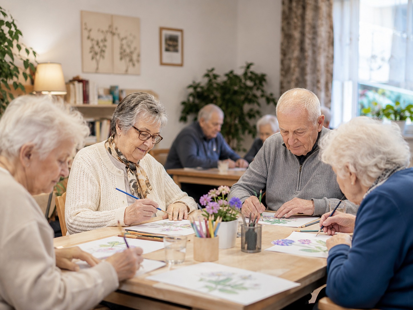 Seniorzy podczas zajęć i aktywności